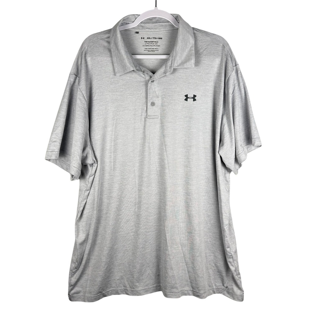 Under Armour‎ UA Mens XXL 2XL Playoff Polo Gray Short Sleeve Loose Golf Athletic